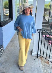 Scallop Hemmed Golden Pant Entro USA Pants