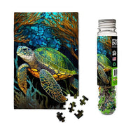 Sea Turtle Stained Glass 150-Piece Micro Puzzle, 4x6 Micro Puzzles LLC