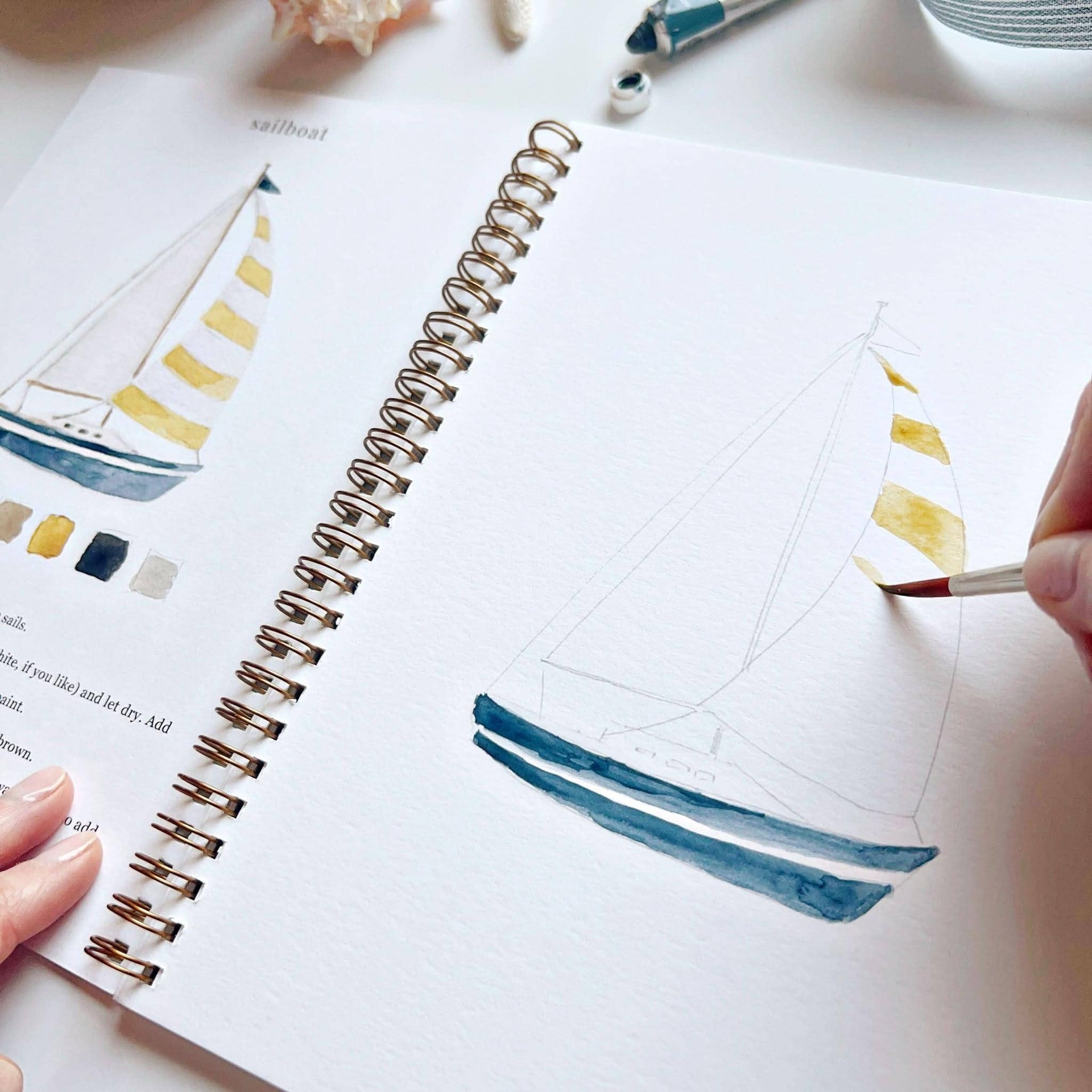 Seaside watercolor workbook emily lex studio