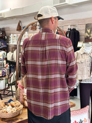 Seawool Stretch Flannel, Burgundy Purnell LLC Men's Clothing