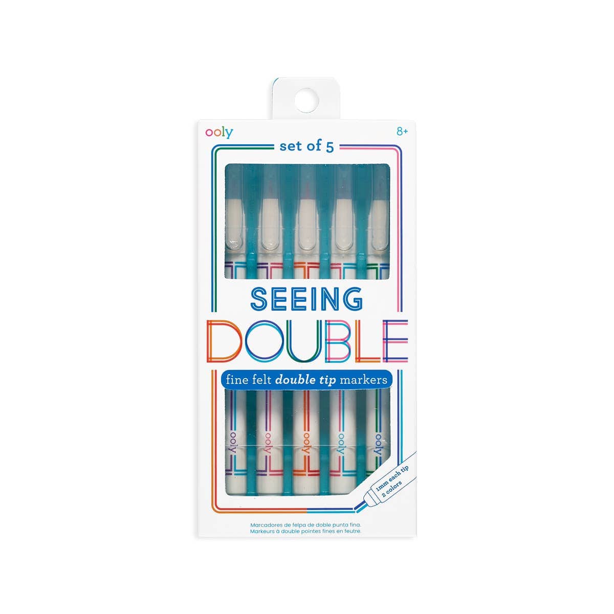 Seeing Double Fine Felt DoubleTip Markers - Set of 5 / 10 Co OOLY