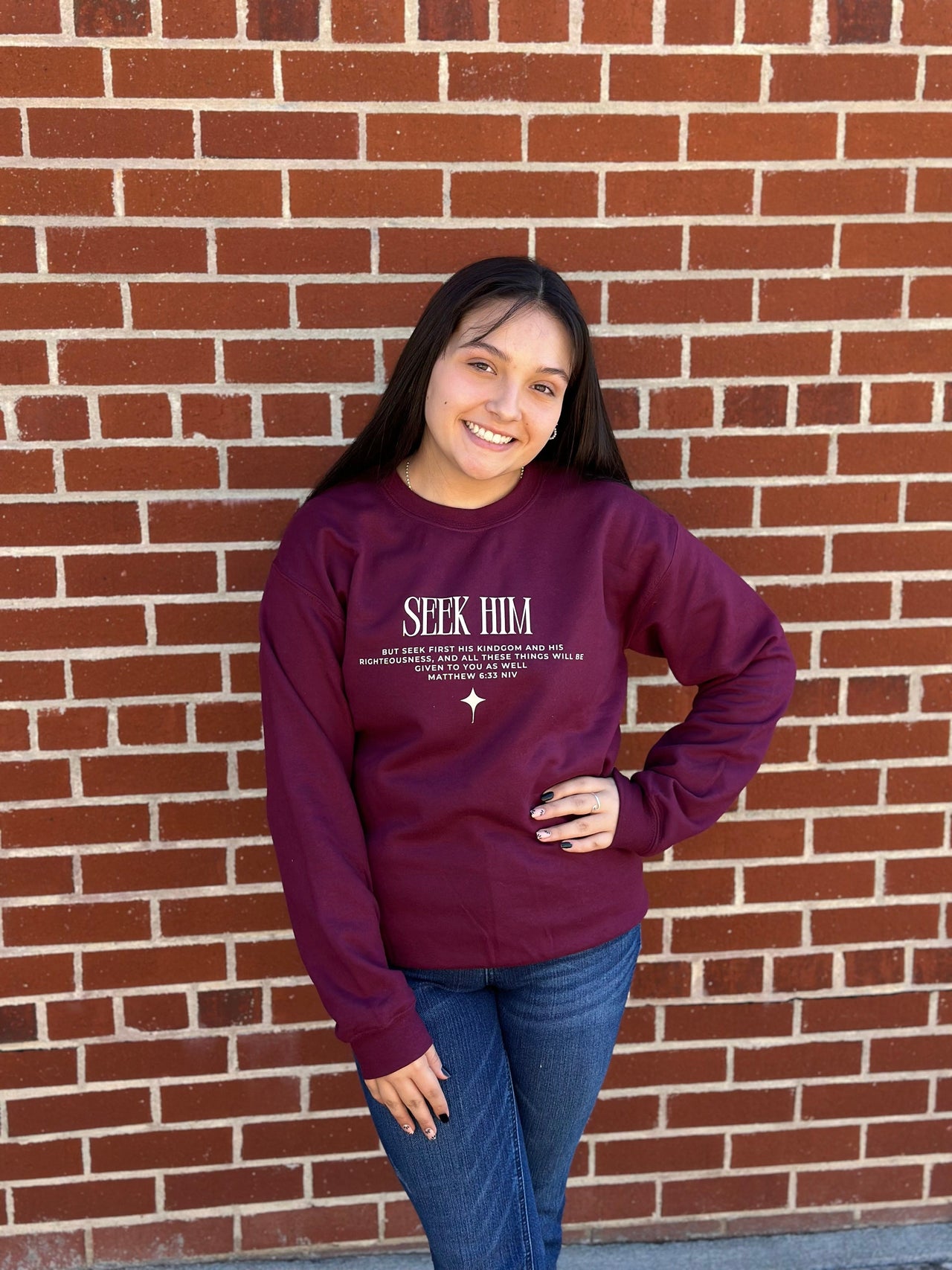 Seek Him Sweatshirt: Wine Cultivated Faith Sweatshirt