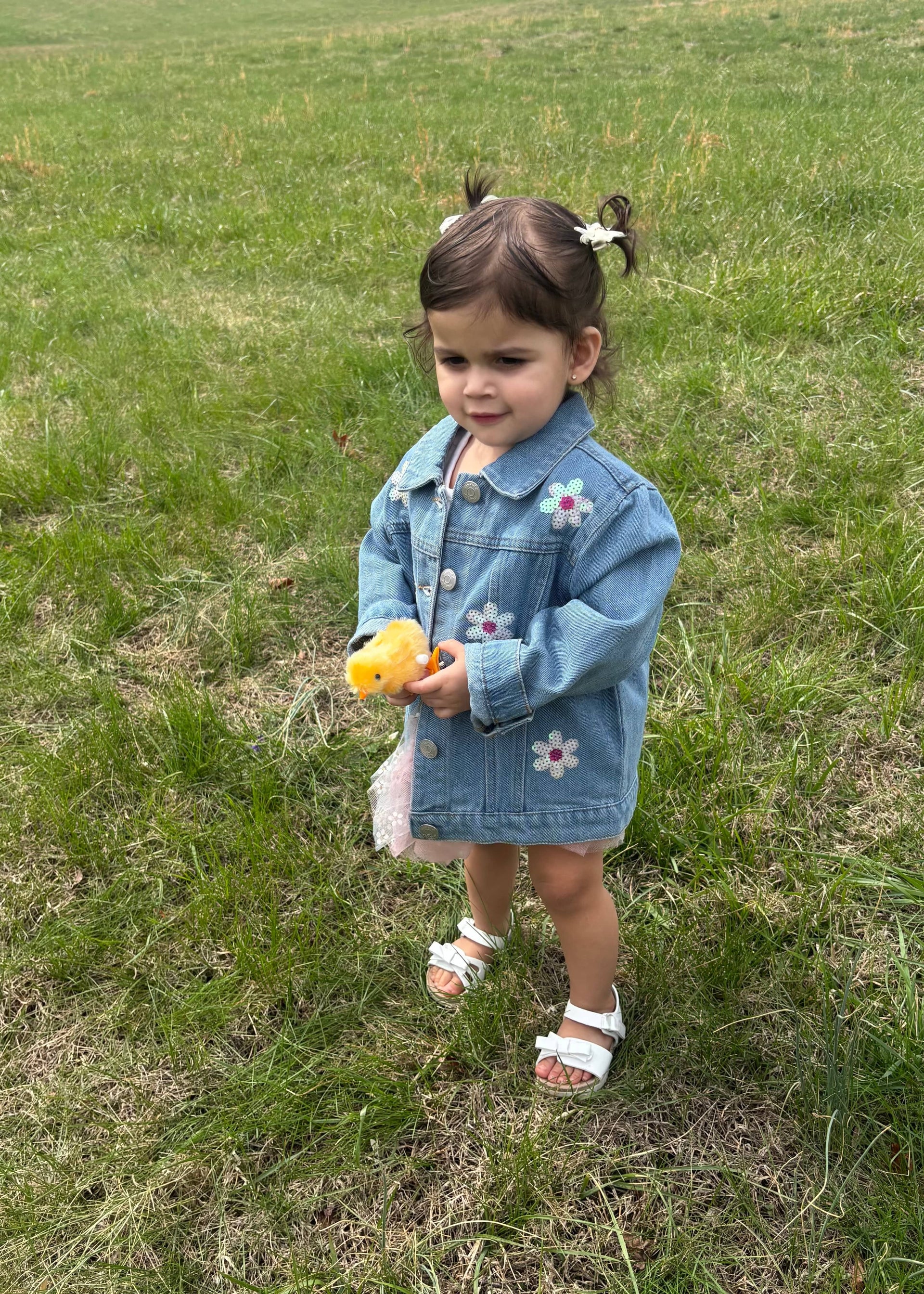 Sequin Daisy Denim Jacket by Mud Pie Child Mud Pie CHILDREN