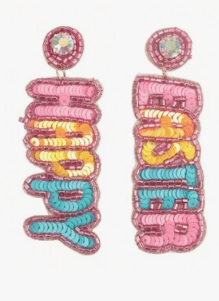 Sequin Happy Easter Earrings Sugar Beez Boutique