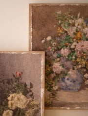 Set of Two Canvas Paint Over Print Floral Wall Art, 15.5x20 Kalalou, Inc. Artwork
