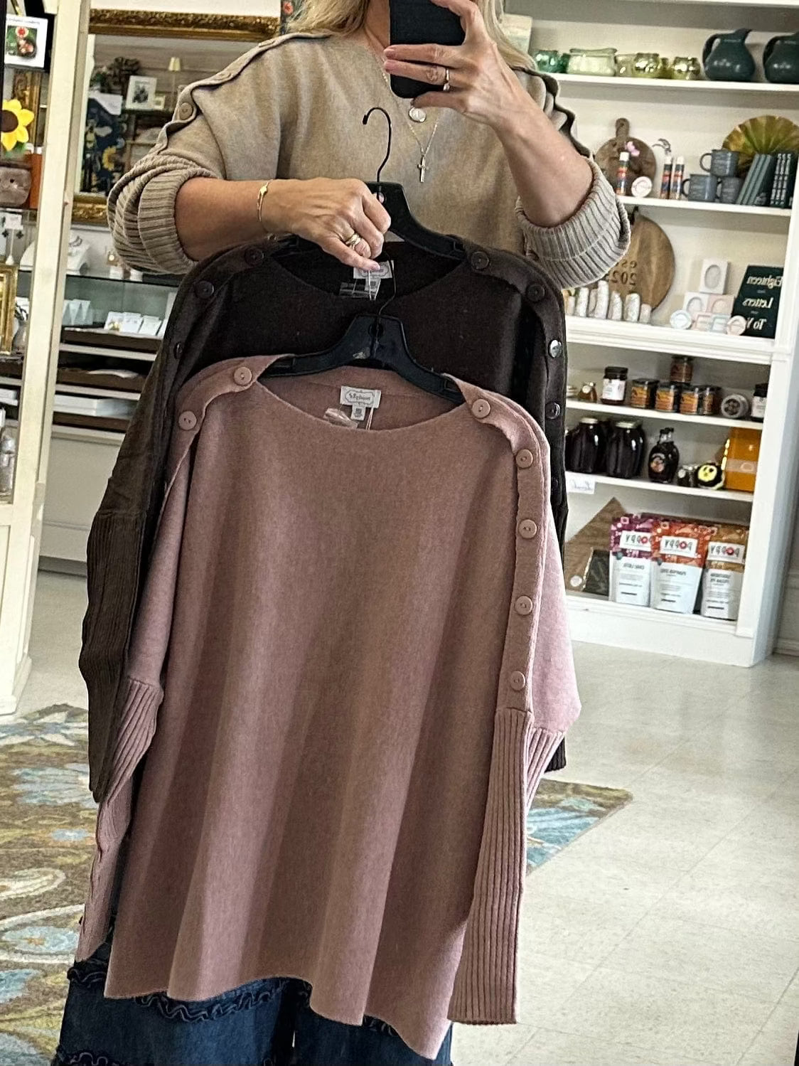 Sheffield Button Sweater One Size Mud Pie SWEATER