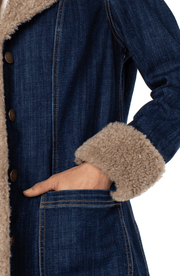 Sherpa Trimmed Notch Collar Jacket 28' Hps, Rinse Wash Liverpool Outerwear