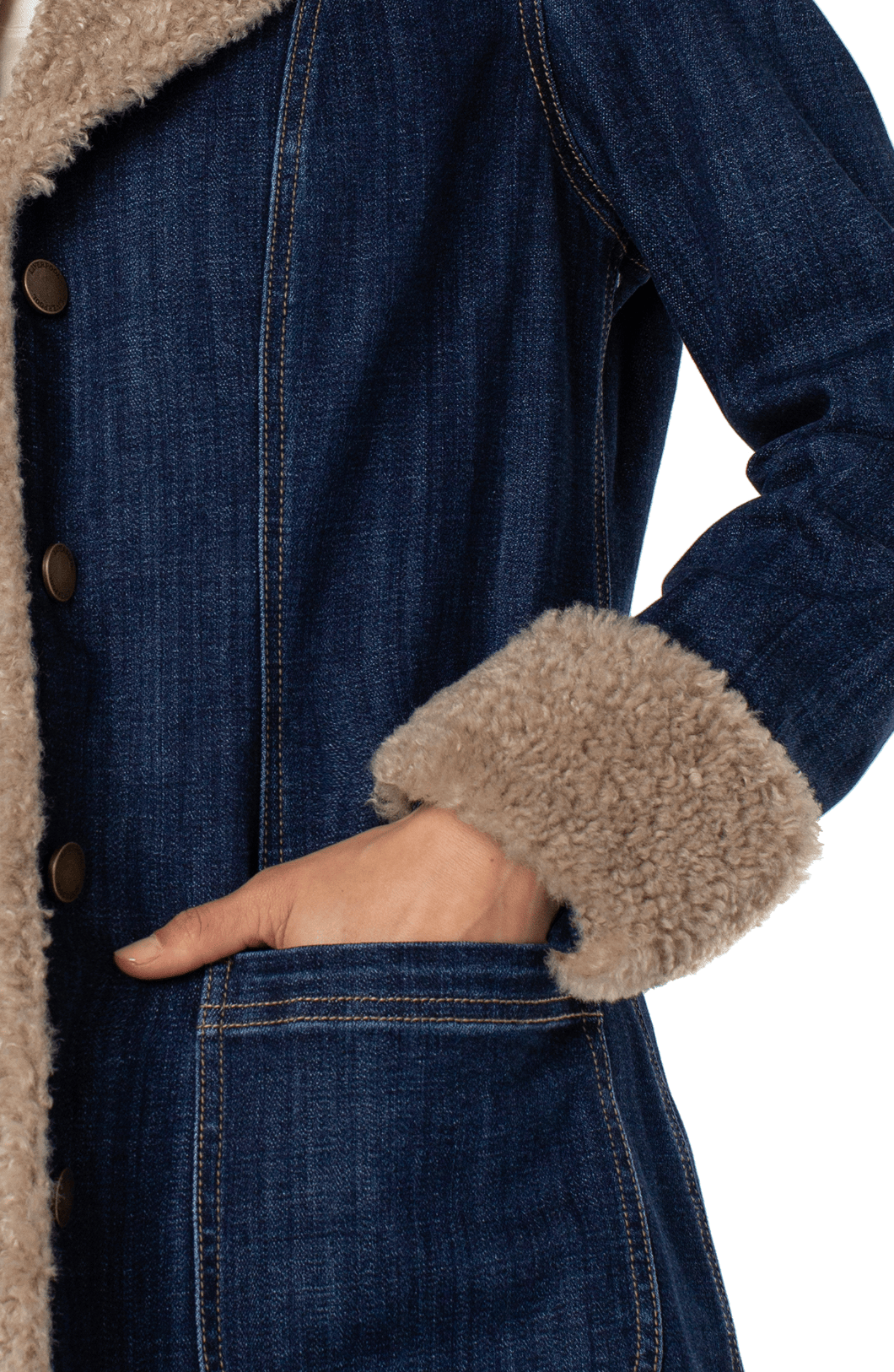 Sherpa Trimmed Notch Collar Jacket 28' Hps, Rinse Wash Liverpool Outerwear