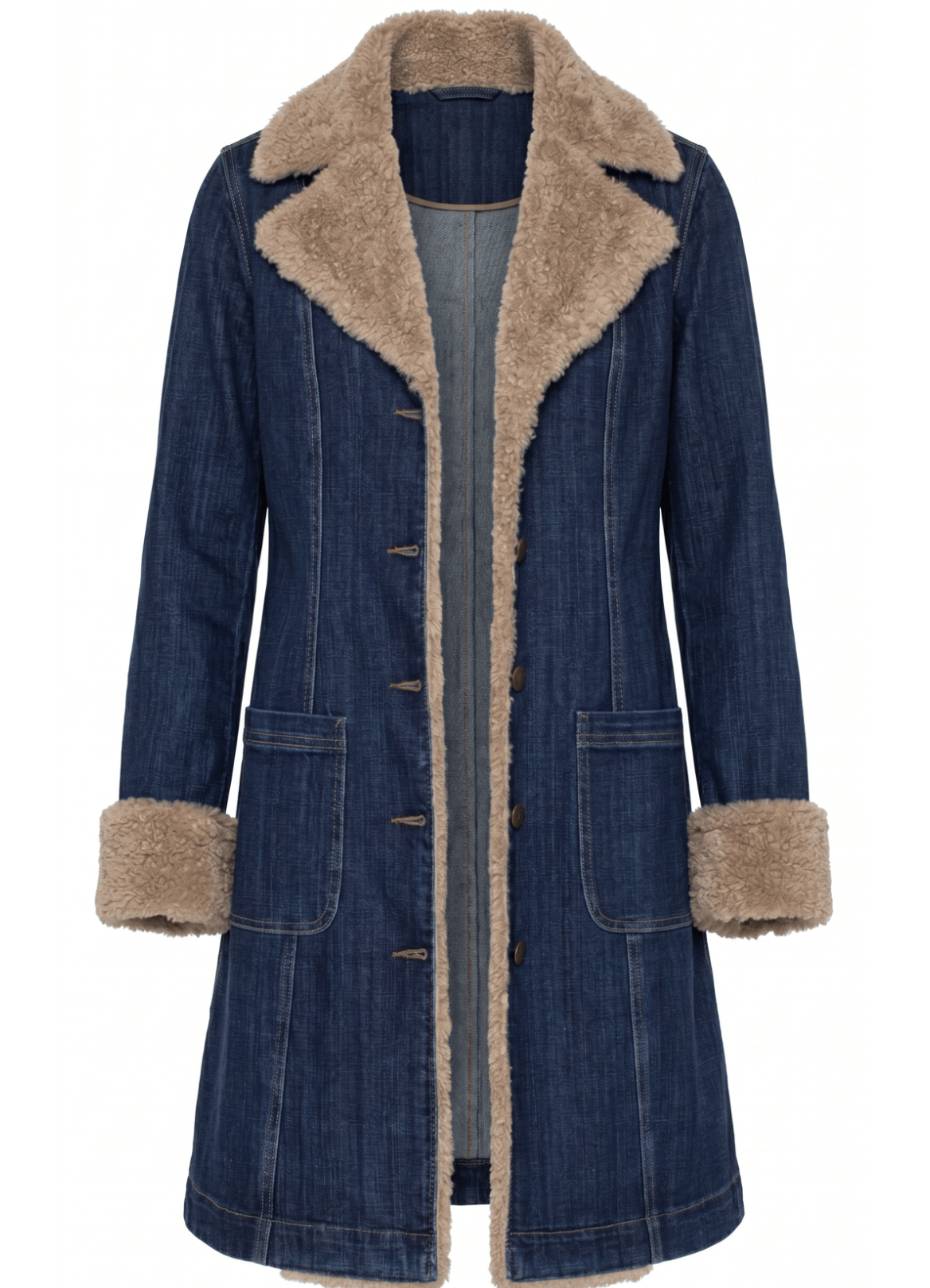 Sherpa Trimmed Notch Collar Jacket 28' Hps, Rinse Wash Liverpool Outerwear