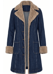 Sherpa Trimmed Notch Collar Jacket 28' Hps, Rinse Wash Liverpool Outerwear