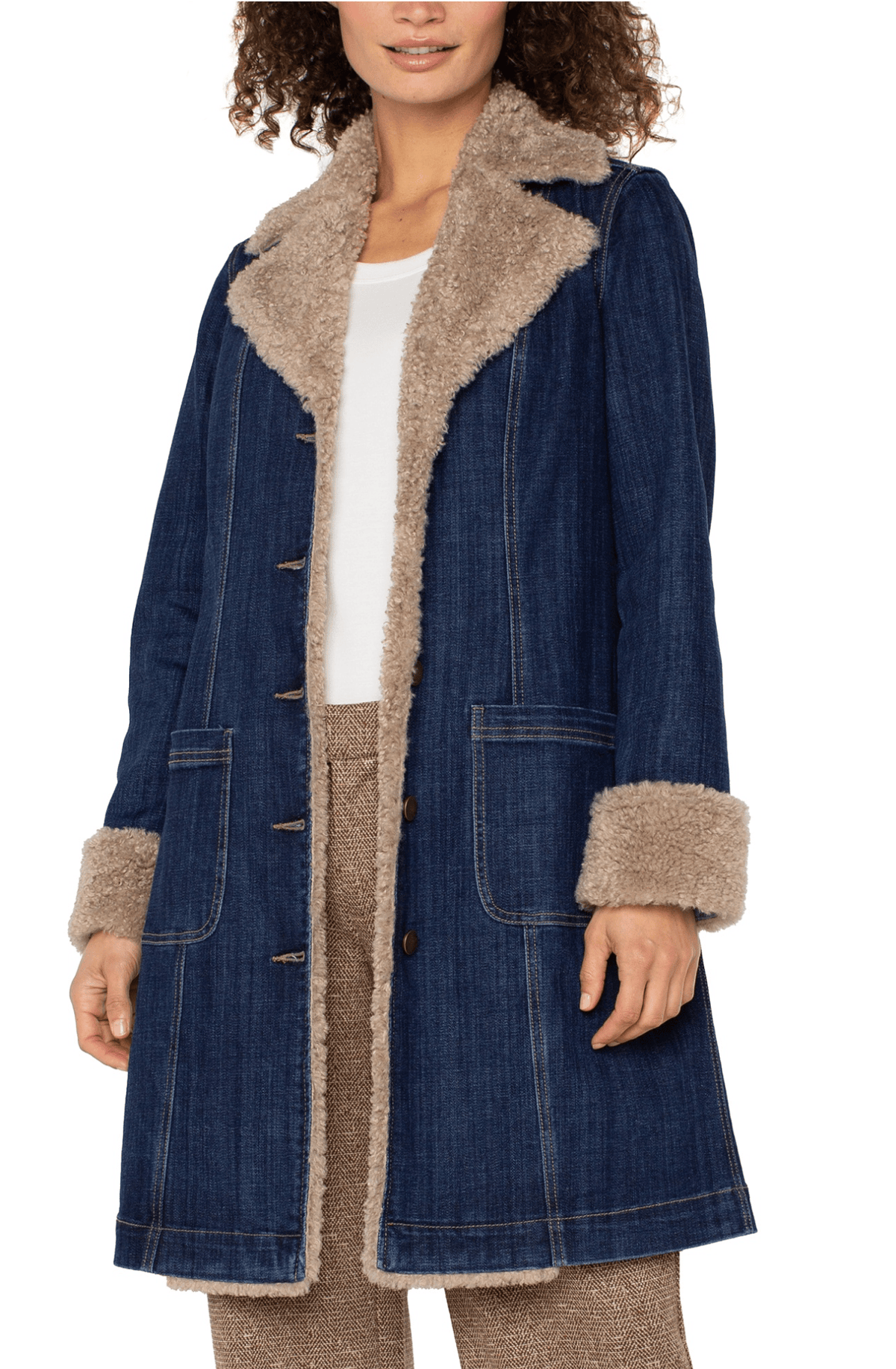 Sherpa Trimmed Notch Collar Jacket 28' Hps, Rinse Wash Liverpool Outerwear