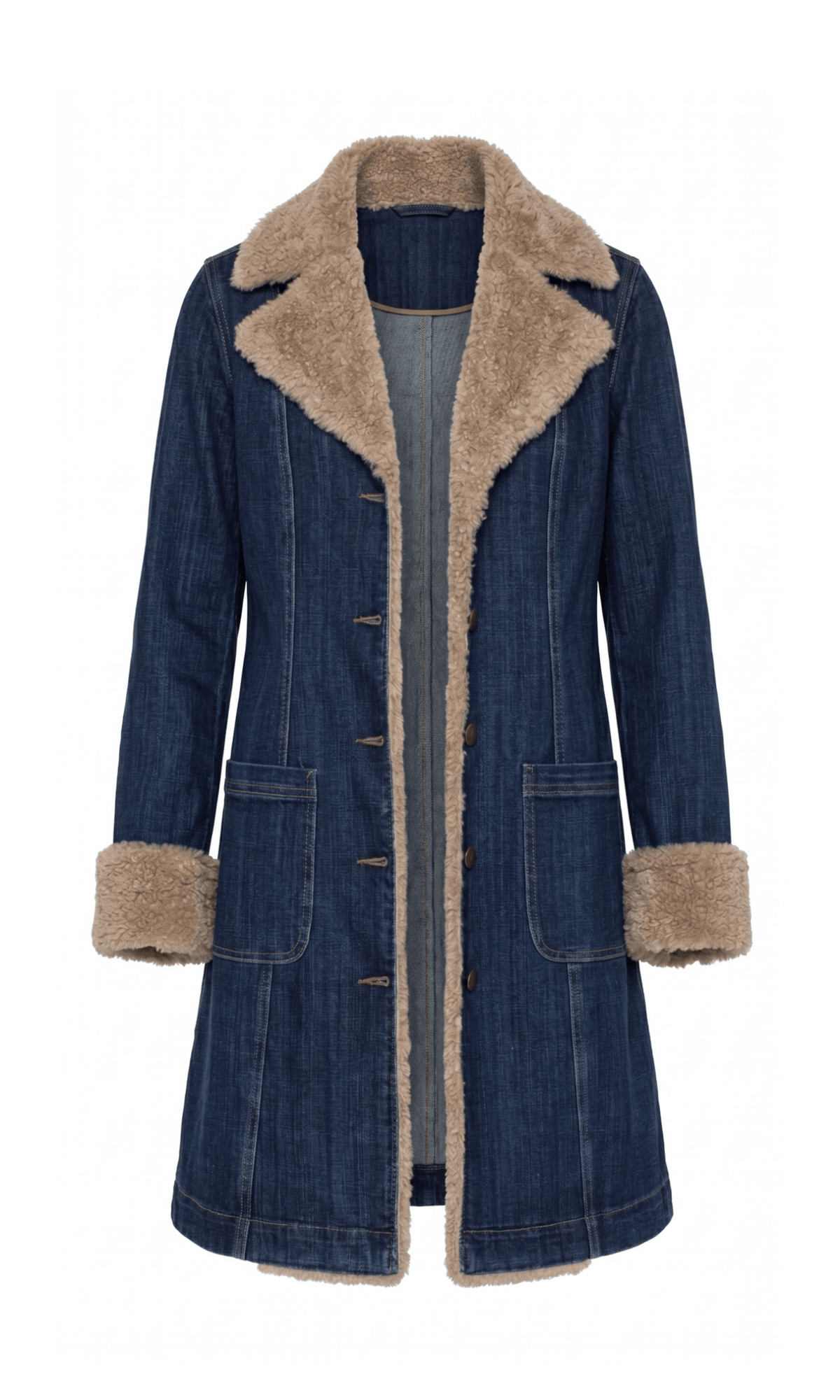 Sherpa Trimmed Notch Collar Jacket 28' Hps, Rinse Wash Liverpool Outerwear