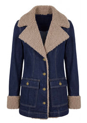 Sherpa Trimmed Notch Collar Jacket 28' Hps, Rinse Wash Liverpool Outerwear