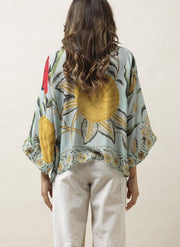 Short Kimono | Joy Aqua | One Hundred Stars Two's Company kimono