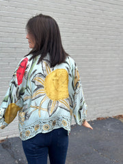 Short Kimono | Joy Aqua | One Hundred Stars Two's Company kimono