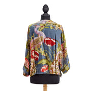 Short Kimono | Poppies & Peacocks | One Hundred Stars Two's Company kimono