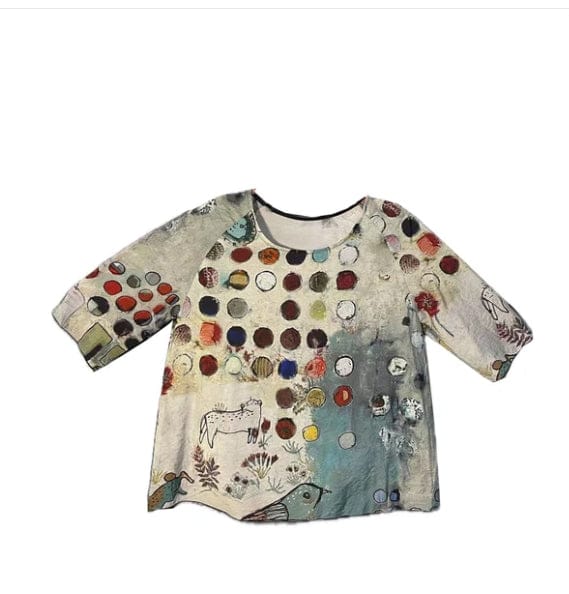 Short Sleeve Artful Tee 3 Potato Casual Top