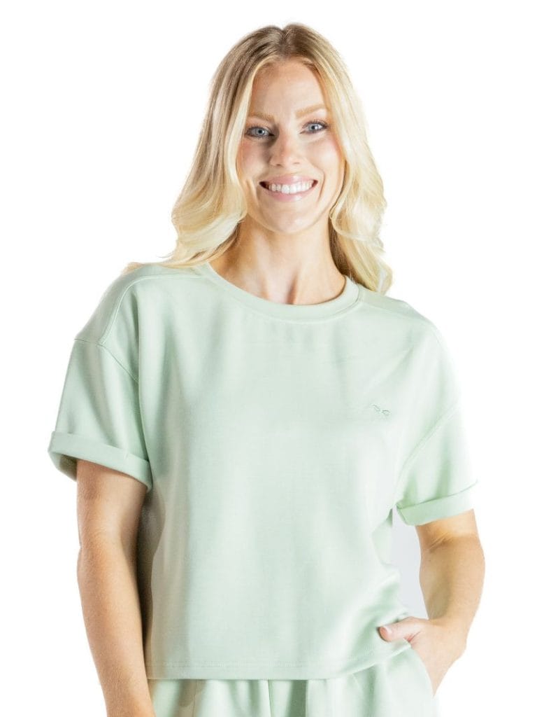 Short Sleeve Tee Cropped Sage by Simply Southern Simply Southern T-shirt