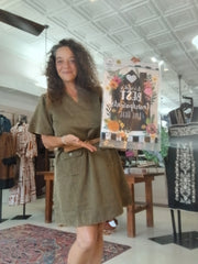 Short Sleeve Twill Shirt Dress - Olive Jodifl Dress
