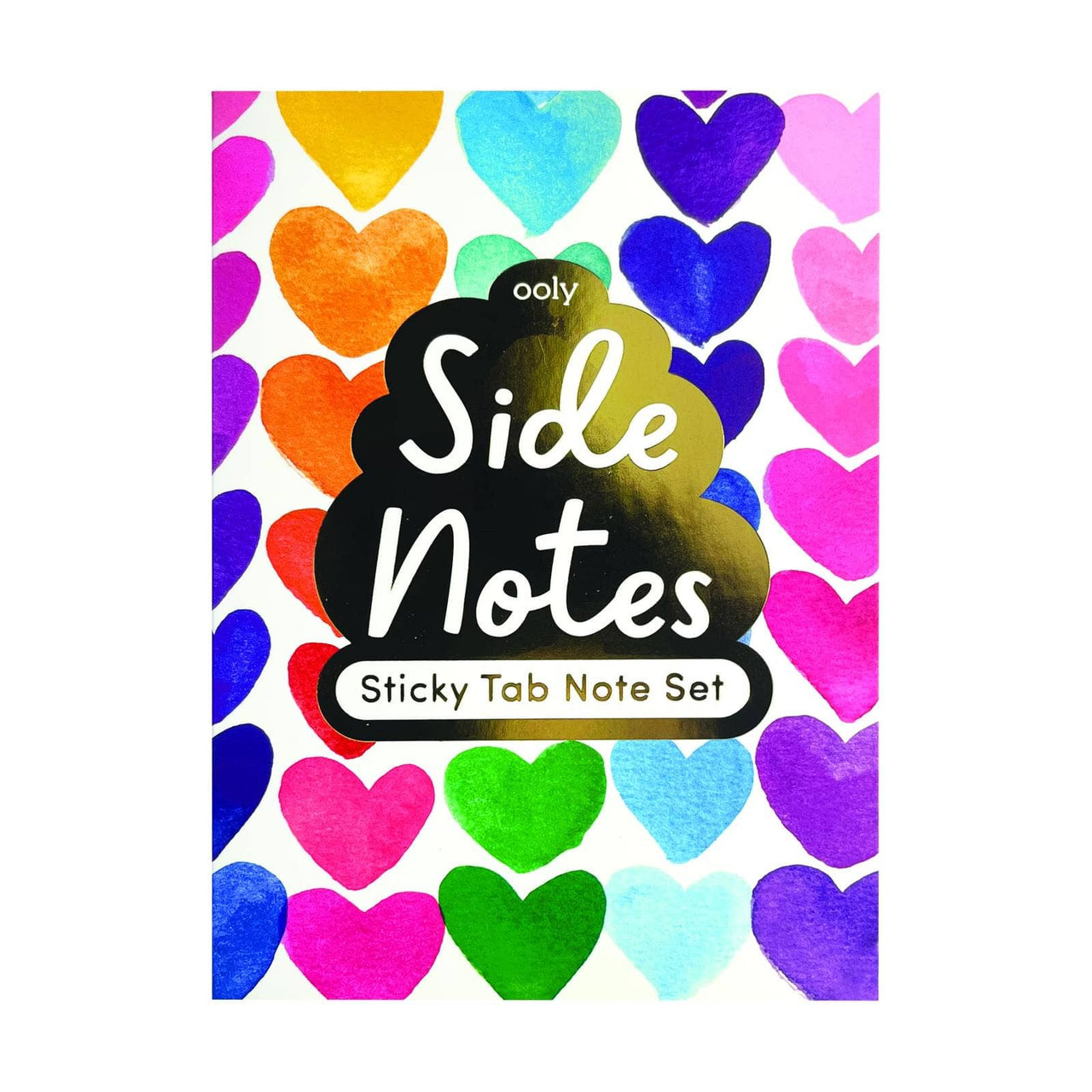Side Notes Sticky Notes Tab Sets - Rainbow Hearts OOLY