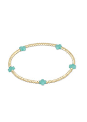 Signature Cross 2mm Gold Pattern - Mint e.newton Designs Bracelet