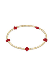 Signature Cross 2mm Gold Pattern - Red by eNewton e.newton Designs BRACELET