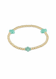 Signature Cross 3mm Gold Pattern - Mint by ENEWTON e.newton Designs BRACELET