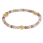 Signature Cross Gold 4mm Gemstone Bracelet, Aquamarine enewton design, LLC