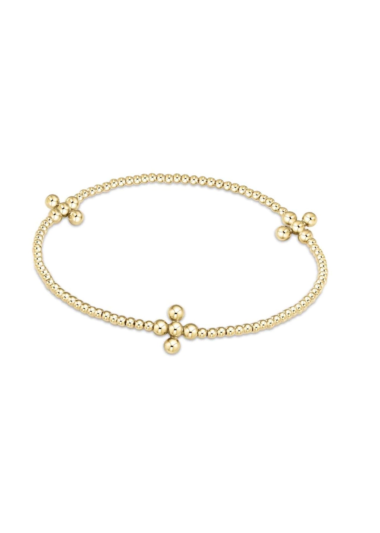 Signature Cross Gold Bead Bracelet e.newton Designs Bracelet Signature Cross Gold 3 mm