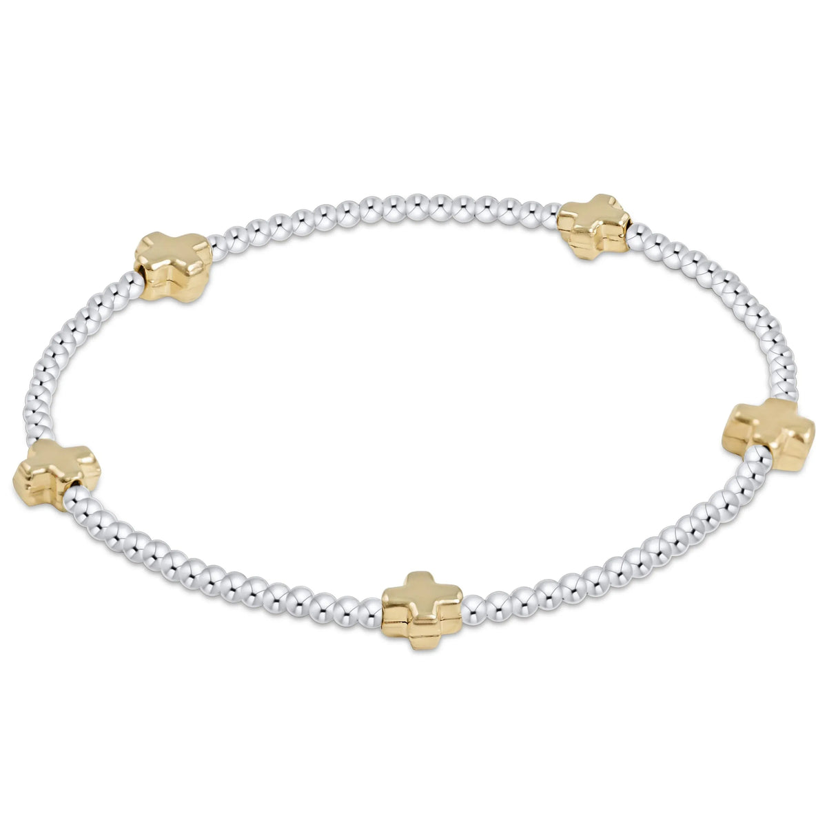 SIGNATURE CROSS SMALL 2MM
MIXED METAL BRACELET - GOLD enewton design, LLC Bracelet