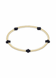 Signature Cross Sterling Pattern 3mm Bead Bracelet Navy  by E.Newton e.newton Designs Necklace