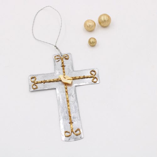 Silver Cross Ornament 6” Trade Cie LLC Christmas Ornament