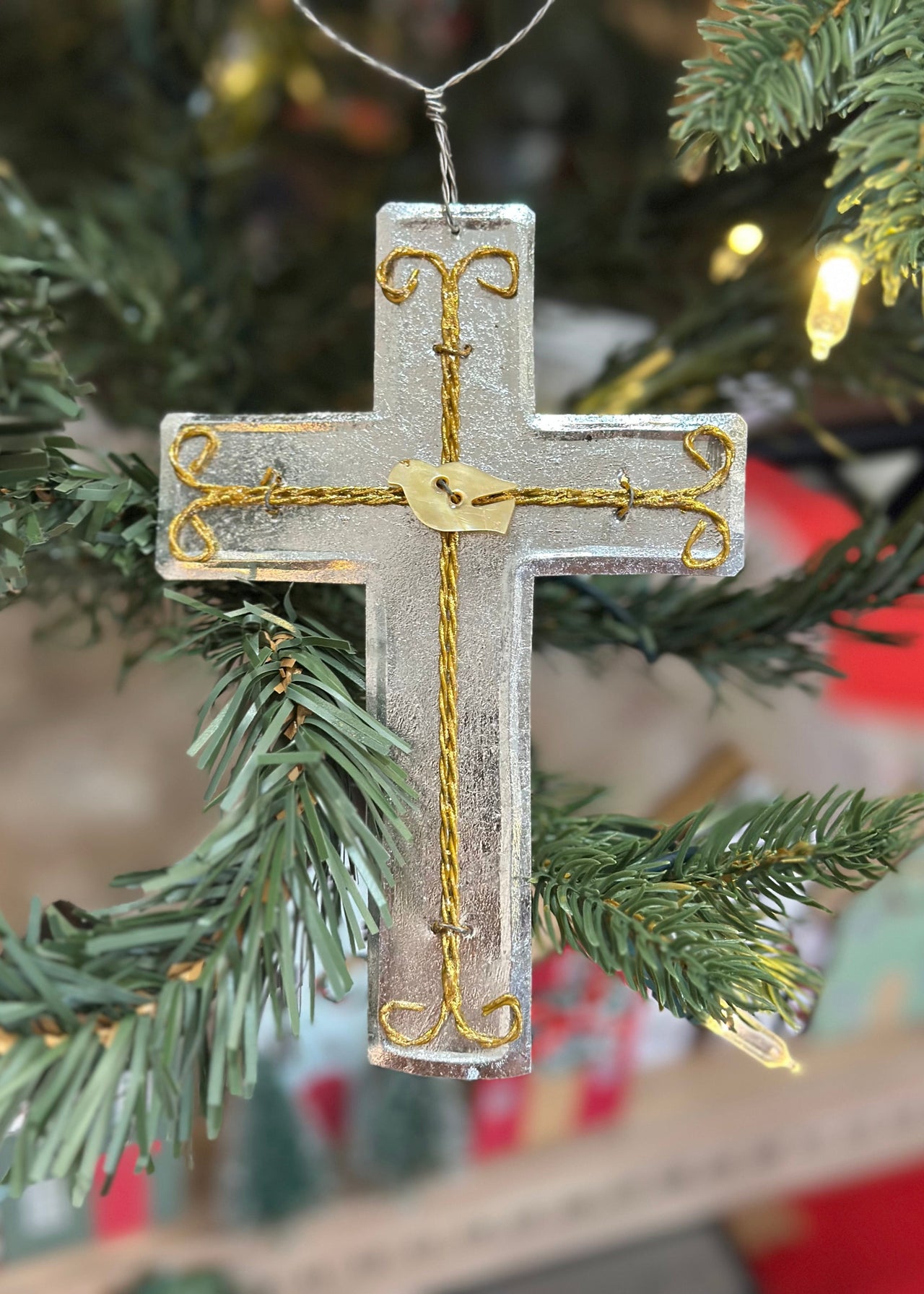 Silver Cross Ornament 6” Trade Cie LLC Christmas Ornament