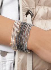 Silver Faceted Hematite 2 mm Bead Bracelet by eNewton e.newton Designs BRACELET