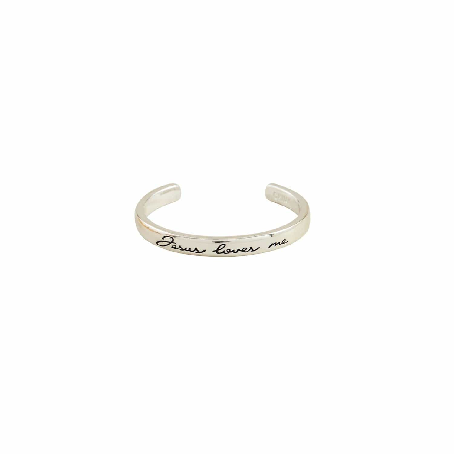 Silver Jesus Loves Me Cuff Mud Pie Baby & Toddler