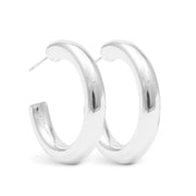 Silver Savannah Polished Hoop Amanda Blu Earring