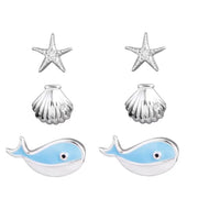 Silver Stud Trio Earring Set Amanda Blu Earring