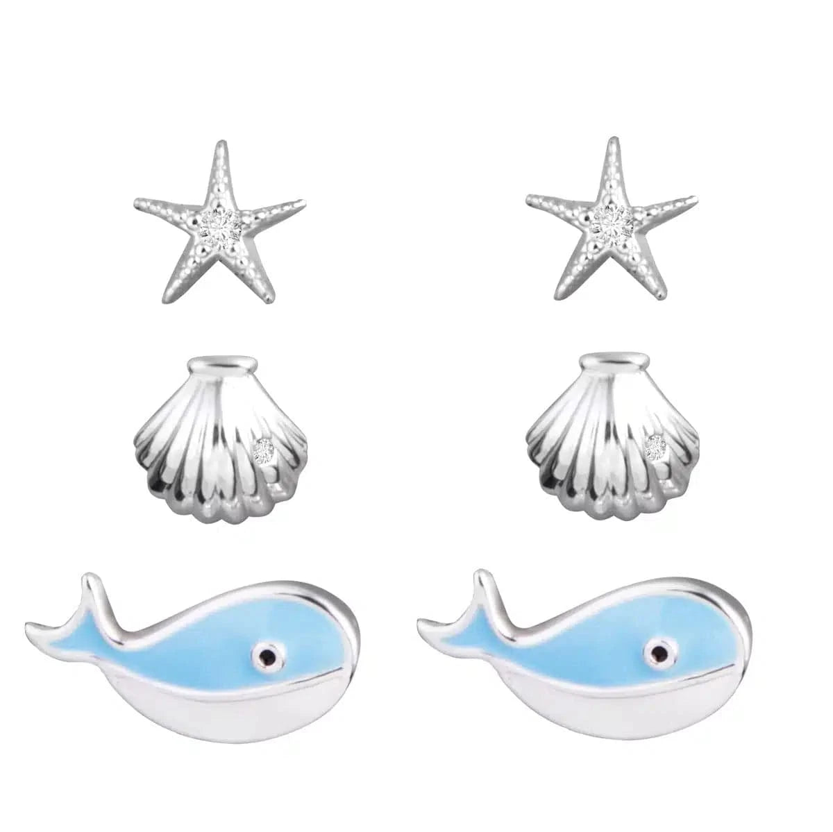 Silver Stud Trio Earring Set Amanda Blu Earring