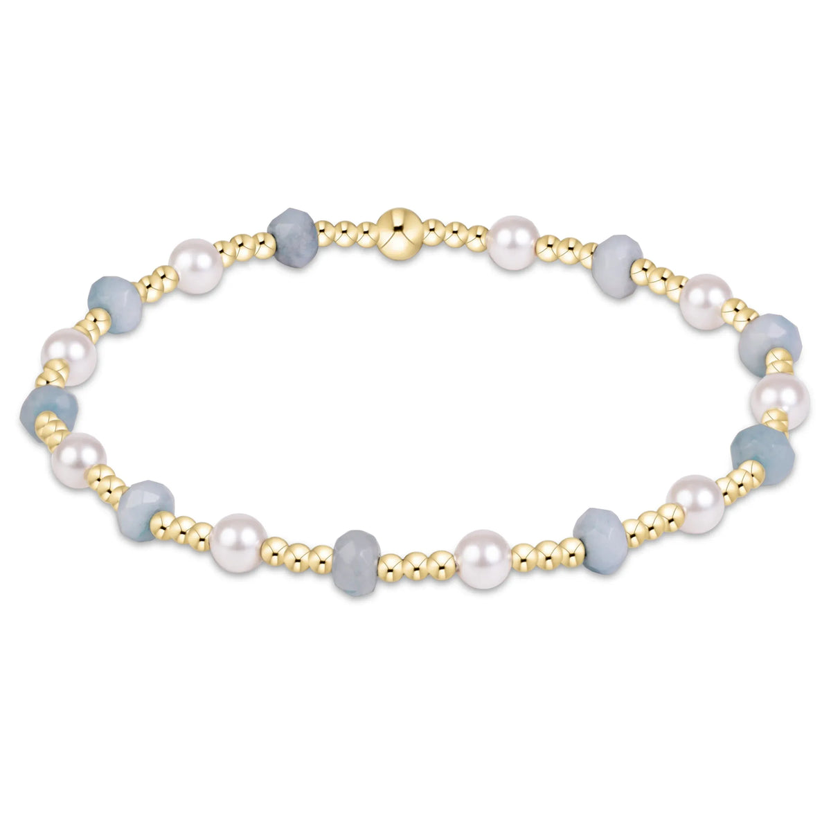 Sincerity Gemstone & Pearl 4mm Bracelet, Aquamarine enewton design, LLC Bracelet