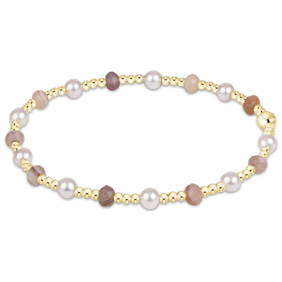 Sincerity Gemstone & Pearl 4mm Bracelet, Botswana Agate enewton design, LLC Bracelet