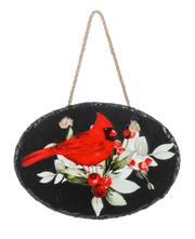 Slate Cardinal Hanging Ganz Wall art Bird Facing Right