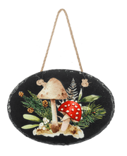 Slate Mushroom Hanging Ganz Wall art small red