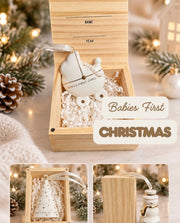 Snowman Ornament in Wooden Box Stephan Baby Christmas Ornament