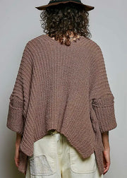 Soft Weave Open Sweater with Pockets in Chocolate Pol Clothing Cardigan