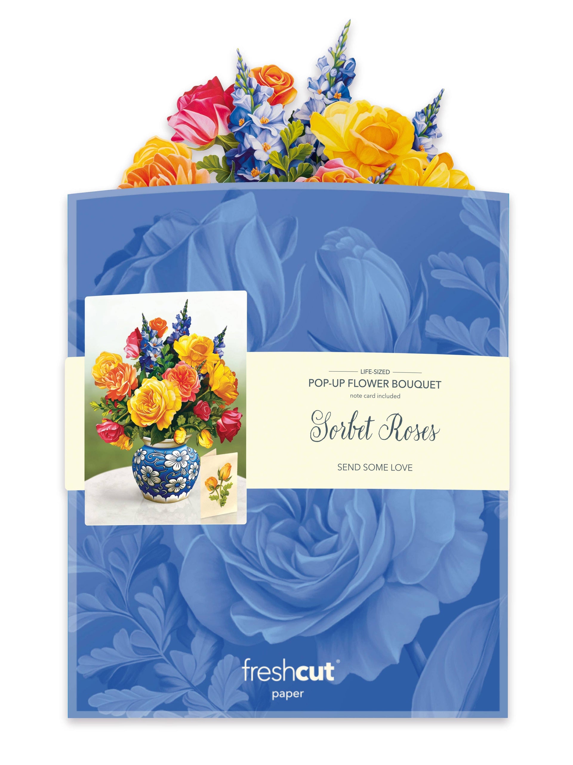 Sorbet Roses (8 Pop-up Greeting Cards) FreshCut Paper LLC