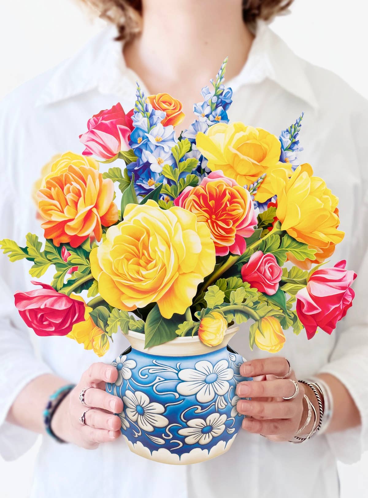 Sorbet Roses (8 Pop-up Greeting Cards) FreshCut Paper LLC