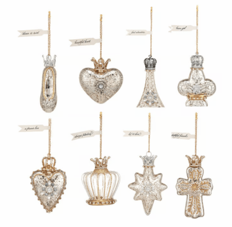Sparkle & Joy Blown Glass Mini Ornaments, Set of 8 DEMDACO