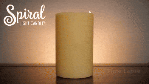 Spiral Light Candles burn AROUND the Candle's Edge! Spiral Light Candle