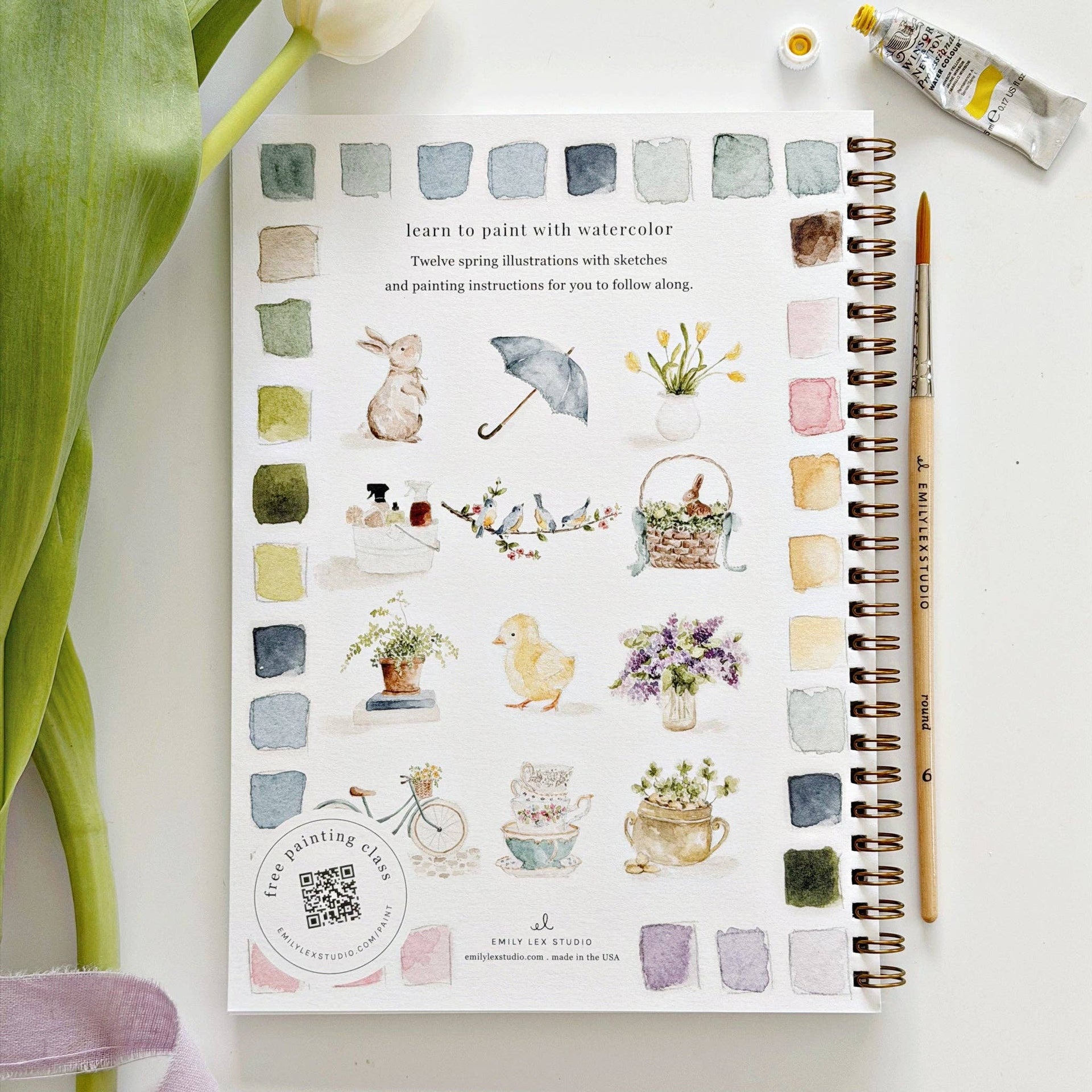 Spring watercolor workbook emily lex studio