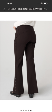 Stella Pull-On Flare W/ Bttn Hem - 30', Brown Truffle Liverpool Pants